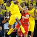 Michigan freshman Glenn Robinson III is fouled by Ohio State junior Aaron Craft late in overtime at Crisler Center on Tuesday, Feb. 5. Melanie Maxwell I AnnArbor.com